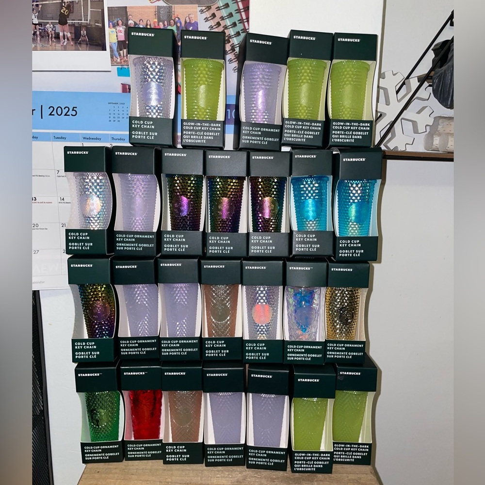 Starbucks Studded keychain mini tumbler cups 26 total